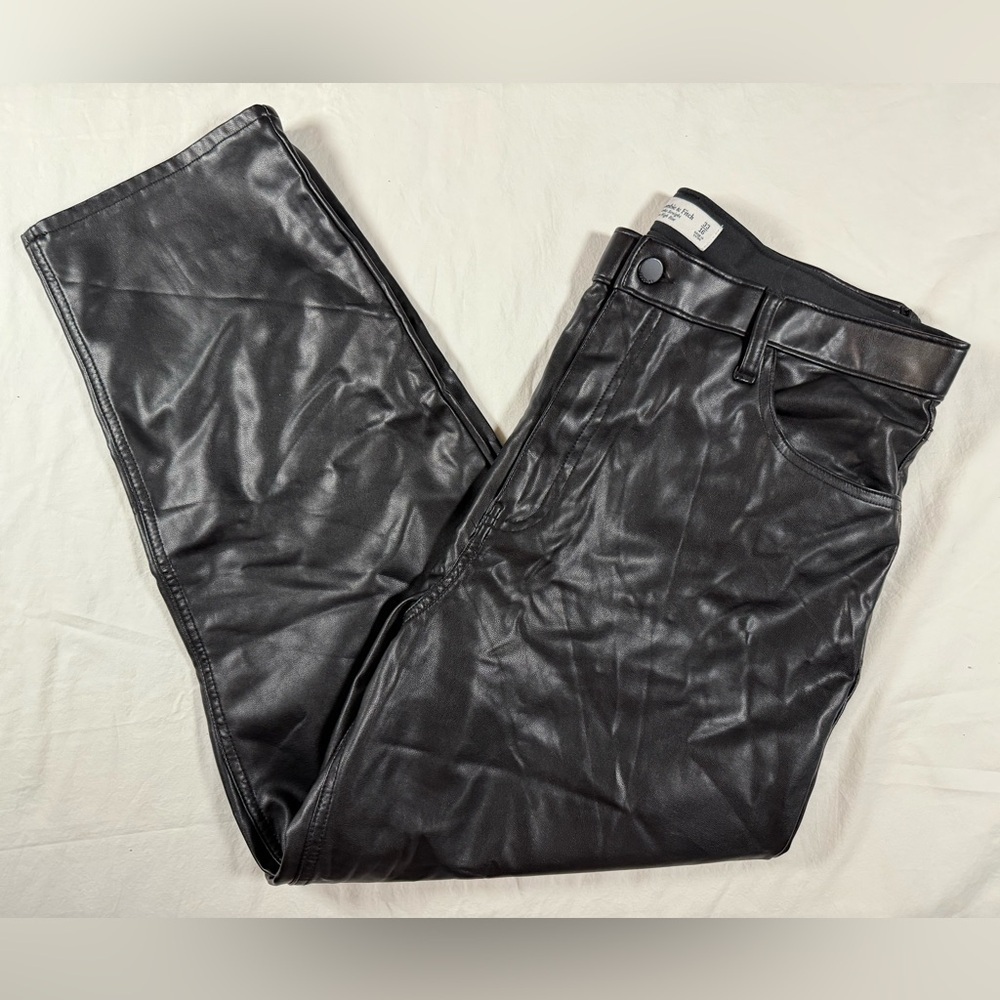 Abercrombie & Fitch Ankle Skinny Ultra High Rise Faux Leather Black Pants 33 - Picture 11 of 11